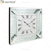 Paquete anti caída Vxin WXMC-008 Reloj de pared con espejo de cristal plateado moderno
