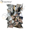 Suministro de fábrica Decoración de pared 3D Espejo colgante de pared de vidrio estereoscópico plateado WXM-2477