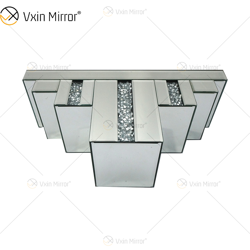 Vxin Factory Supply WXS-007-2 Decoración de pared plateada Vidrio plateado y espejo de cristal Estante de pared para pared
