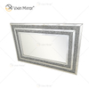 WXM-1776 Decoración de pared Espejo colgante de pared de cristal de diamante triturado plateado