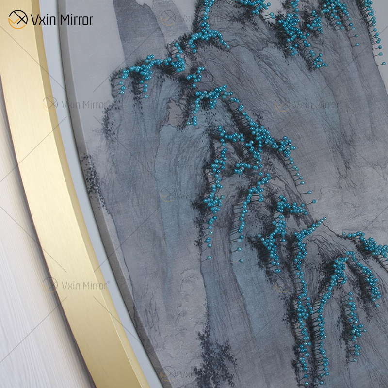 Estilo antiguo Vxin WXPP-86 Simplicidad Árboles Pintura Espejo enmarcado Arte de la pared Pluma Colgando Cuadro para sala de estar Conjunto para la venta