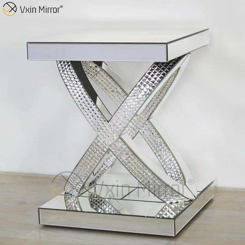 Mesa auxiliar moderna, muebles con espejo, mesa auxiliar, pasillo de Hotel, mesa de consola con espejo para muebles de sala de estar, WXF-295