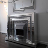 Decoración del hogar WXWF-1095 Chimenea de espejo de cristal de diamante triturado eléctrico de lujo para interiores con calentador en muebles de sala de estar