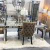 Facoty Supply Mesa de comedor Luxury WXF-0309 Marco de oro puro Mesa de comedor con espejo hecha en casa