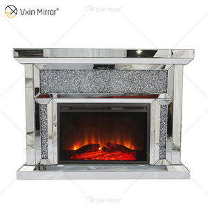 Chimenea de espejo de cristal brillante flotante WXWF-1106 con inserciones en venta caliente