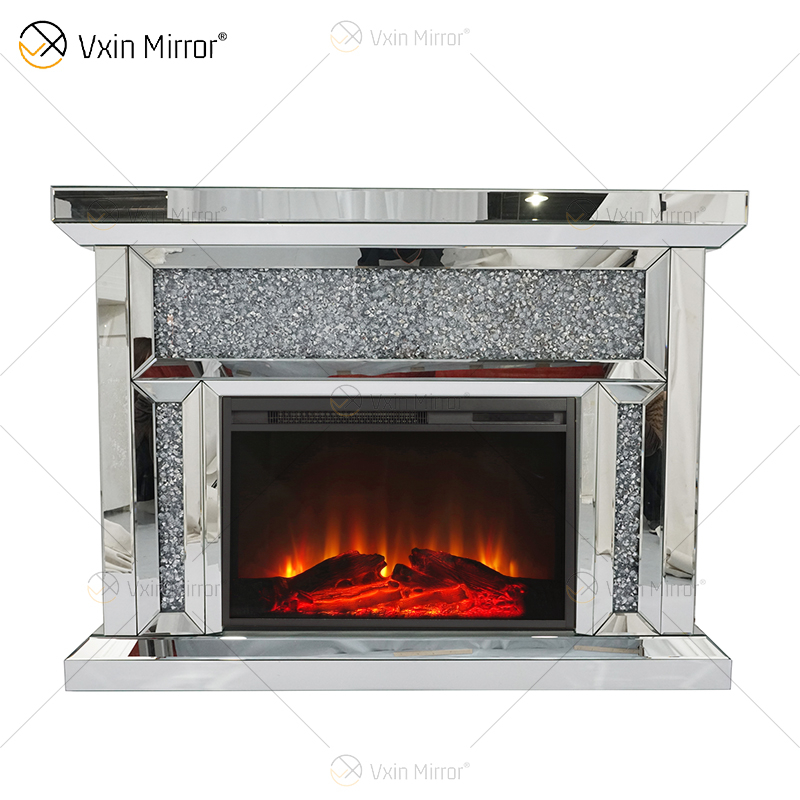 Chimenea de espejo de cristal brillante flotante WXWF-1106 con inserciones en venta caliente