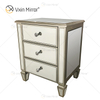 Fuente de fábrica WXF-074 Muebles de dormitorio dorados Mesita de noche de lujo con 3 cajones Mesita de noche con espejo