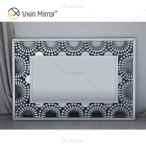 Decoración de pared WXM-1120 Diseño de estilo de moda Unidades de pared de TV con espejo de diamantes de cristal de lujo