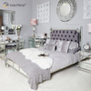 Vxin Antique Furniture WXWF-1082 Cama King Grace Champagne Silver Frame Mirrored Super Bed