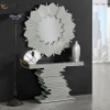 Tamaño personalizado Vxin espejo moderno 3D plata elegante consola de madera con espejo para muebles de sala de estar