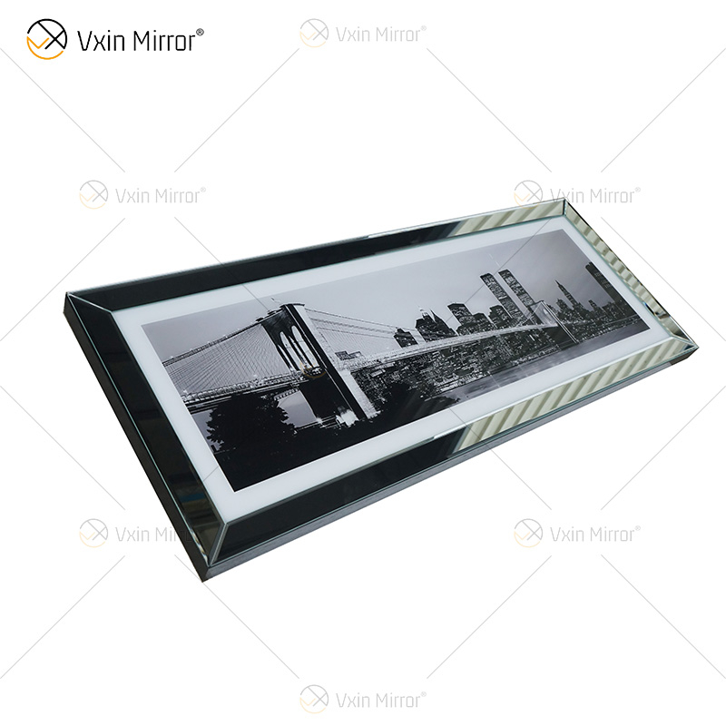 VXin WXPP-12 Decoración para el hogar Marco de vidrio Arte de pared con espejo Pintura de porcelana de cristal Arte de pared con espejo