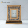 Reloj de mesa rectangular con espejo de lujo marrón cristalino WXMC-077 de nuevo diseño