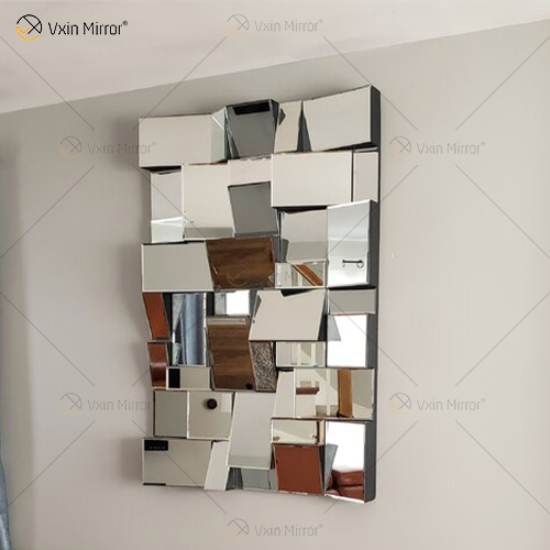 VXin Mirror WXM-1548 Moden Silver Glass 3D Decorativo Espejo de pared Decoración para el hogar para sala de estar Dormitorio