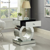 Mesita de noche con espejo moderna personalizada con mesas laterales de cajón para muebles de hogar para sala de estar
