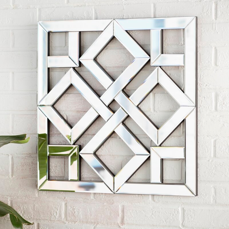 Espejo decorativo de pared con espejo cuadrado con borde biselado Espejos de pared modernos de moda WXM-1581