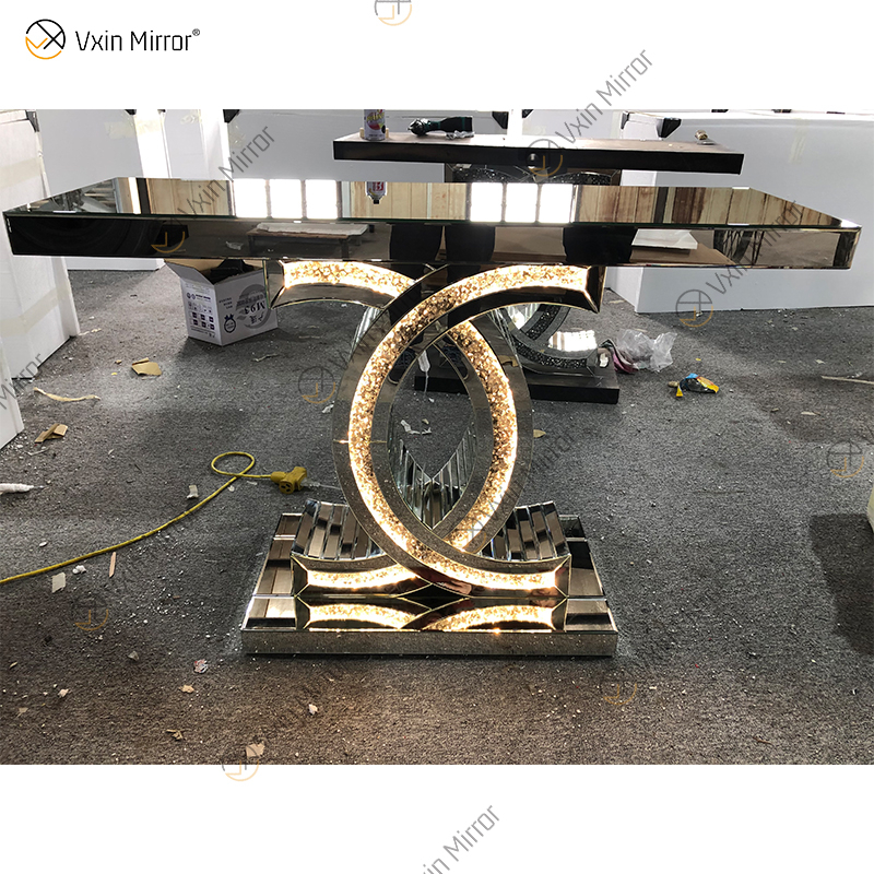 Venta caliente WXWF-150 Mesa de consola LED con espejo Decoración para el hogar Muebles de sala Mesas de consola