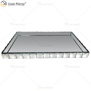 Espejo Vxin WXT-004, decoración moderna, bandeja de joyería rectangular con espejo marrón plateado
