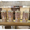 Paquete de calidad superior VX-01 Plata Decoración para el hogar Frascos y botellas de vidrio con espejo acrílico con tapa