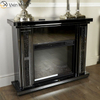 Chimenea de espejo de cristal de diamante triturado de lujo para decoración del hogar moderna con calentador en muebles de sala de estar WXWF-1098