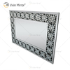 Fábrica al por mayor elegante WXM-1095 decoración moderna para el hogar espejo de pared decorativo de cristal plateado