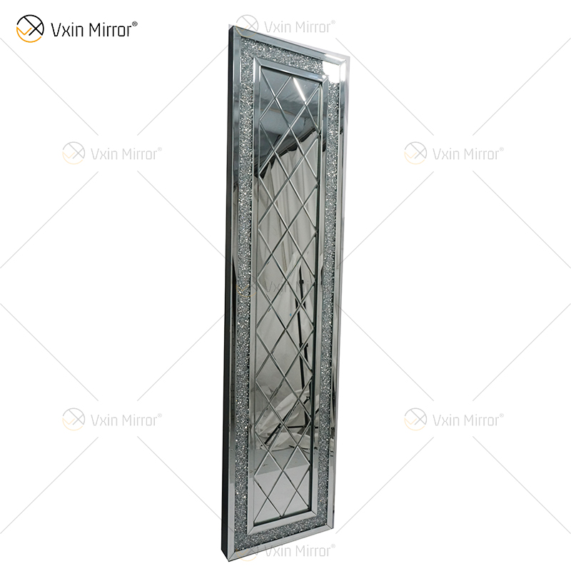 Espejo de cristal de diamante triturado rectangular veneciano, arte de pared, decoración del hogar, pasillo para sala de estar, sofás, WXM-502