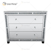 Home Decor WXF-856 Gabinete de armario con espejo de diamante triturado plateado con cajones Muti