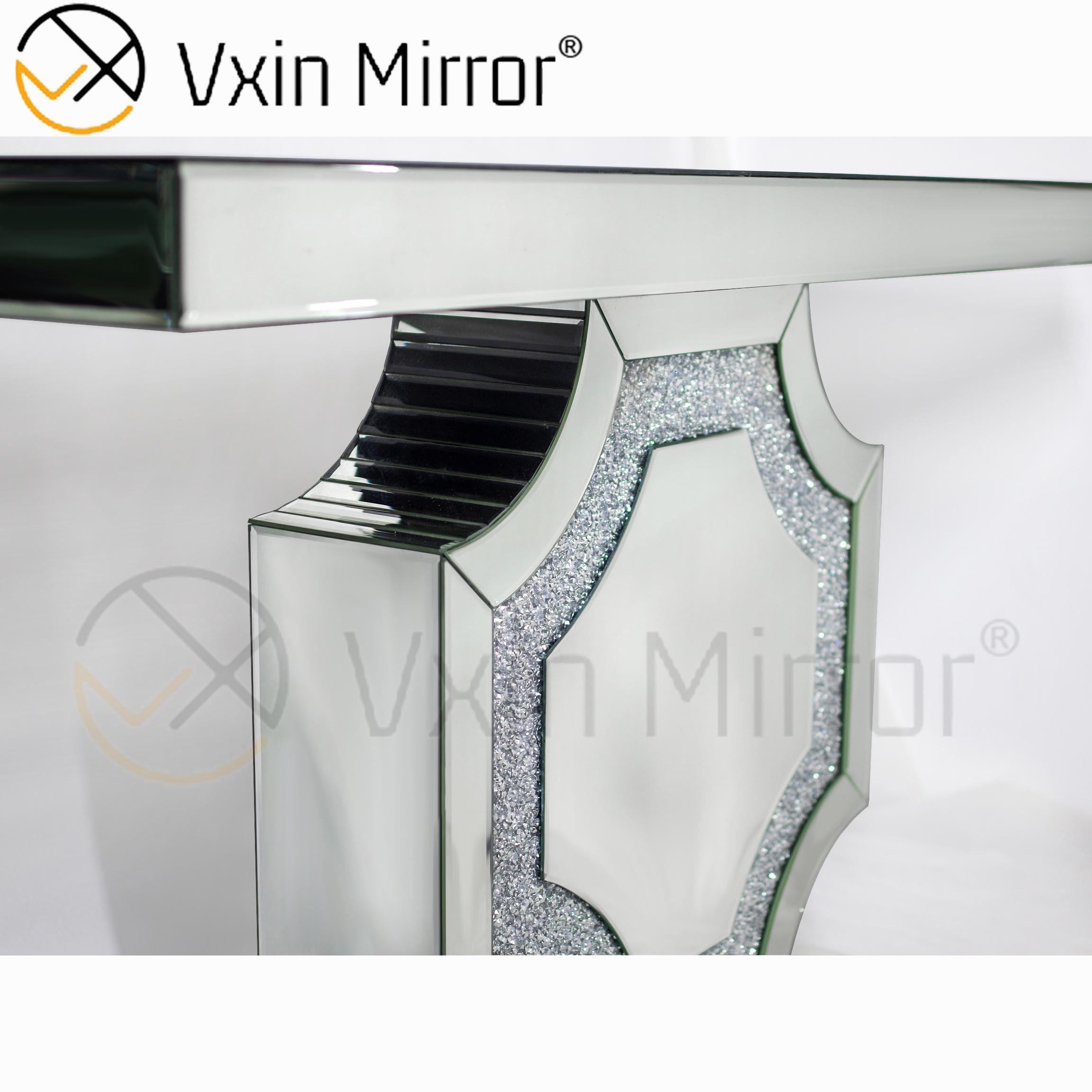 Barato WXF-013 Mesa de consola de estilo moderno 2022 Mesas de consola de diamantes de cristal plateado