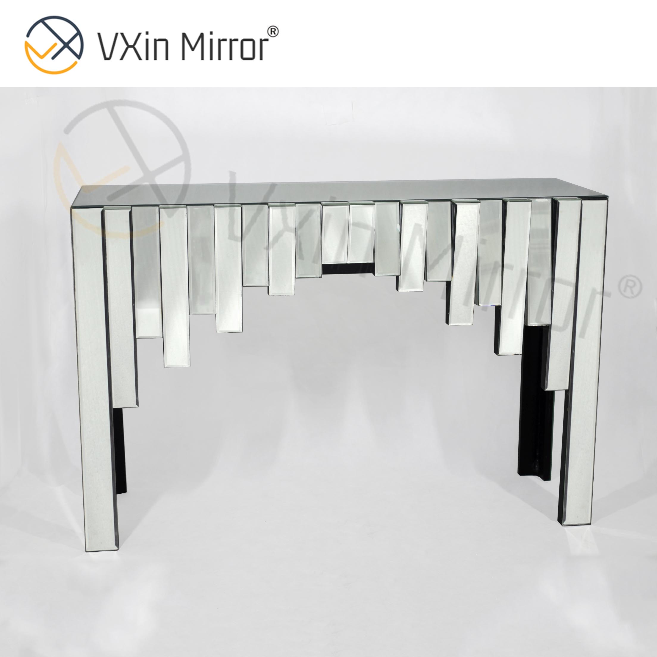 Proveedor de China, muebles Vxin, plata moderna, 3D, mesa de salón elegante, muebles de consola, espejo de lujo