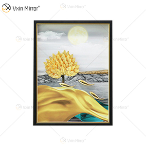 El más nuevo Vxin WXPA-024 3D Metal abstracto Arte de la pared Decoración Decoración para el hogar Sala de estar de lujo enmarcada para el hogar Conjunto para la venta