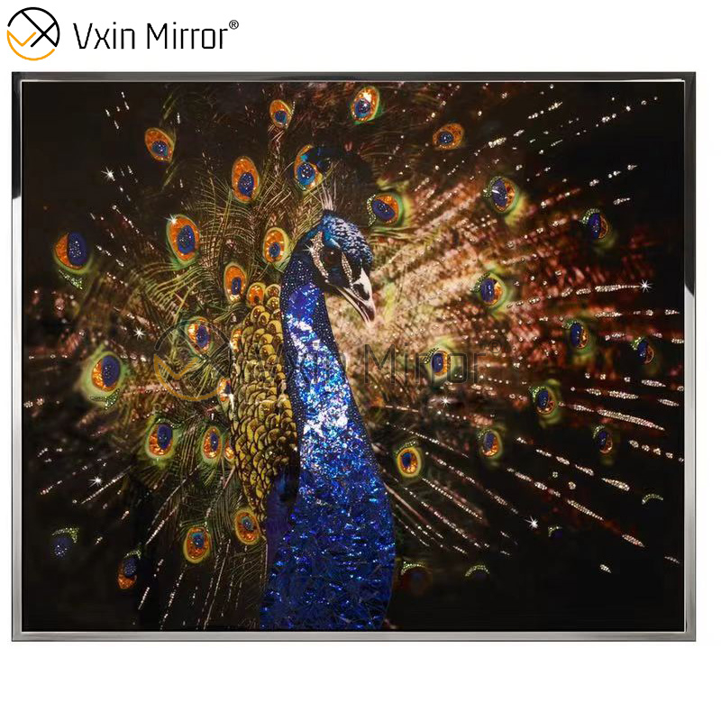 Artesanía decorativa hogar Colorfu espejo pared arte cristal porcelana pintura espejo pared arte