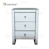 Venta caliente Elegante Vxin WXF-031-1 Mesita de noche con 3 cajones Mesita de noche con espejo plateado Mesita de noche con espejo