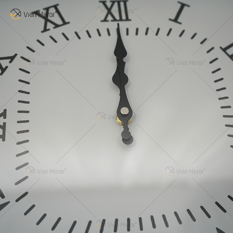 Gran oferta, reloj con espejo, WXMC-078, diamante triturado, decoración de pared plateada, reloj cuadrado elegante