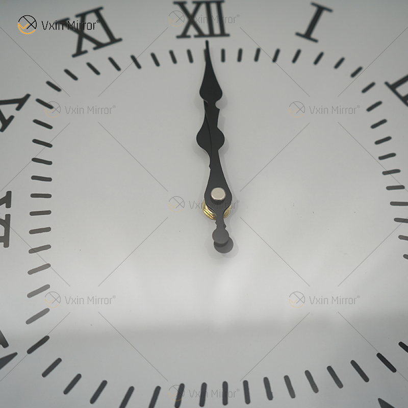 Gran oferta, reloj con espejo, WXMC-078, diamante triturado, decoración de pared plateada, reloj cuadrado elegante