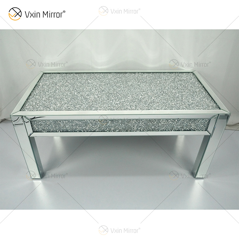 WXF-160 Coffee Crushed Diamond Sparkly Mesa auxiliar para sala de estar