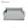 Elegant Decor WXMT-007 Bandeja rectangular con espejo plateado de vidrio moderno