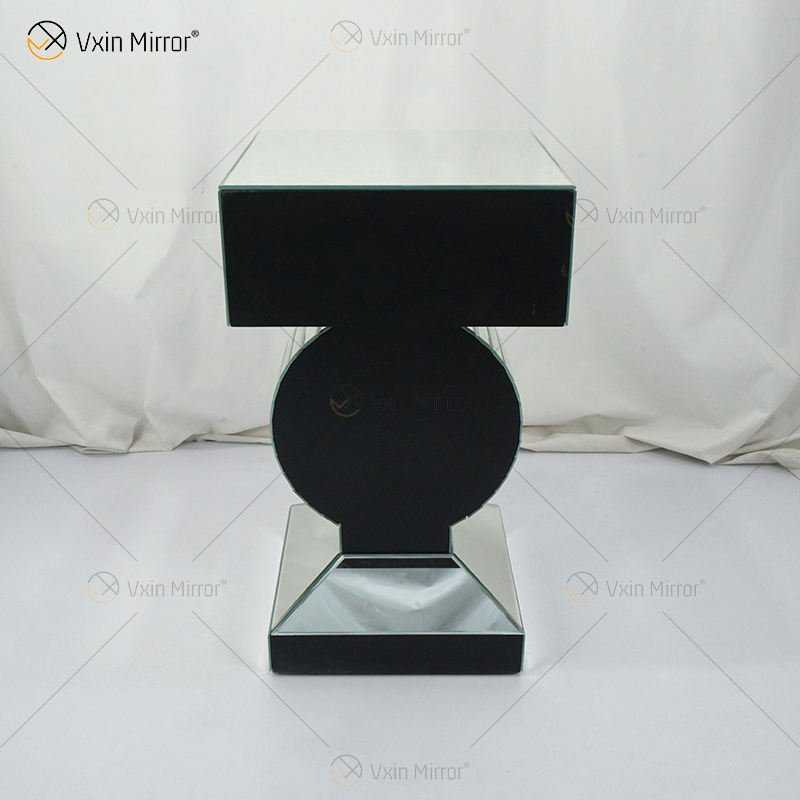 Factory Supply Vxin End Table WXF-157 Mesa auxiliar con espejo de diamante triturado plateado con cajón
