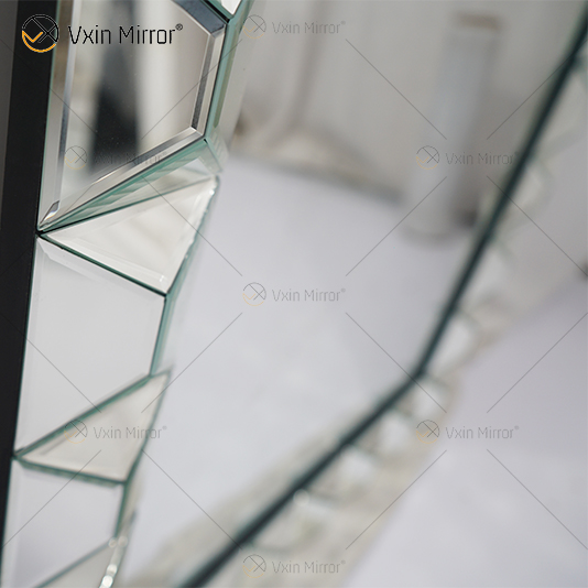 Espejo de pared rectangular de vidrio multifacetado WXM-1010