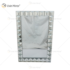 Espejo de pared rectangular de vidrio multifacetado WXM-1010