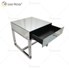Vanity Modern WXF-139-2 Muebles de vidrio acrílico plateado Mesita de noche con cajones Mesita de noche con espejo para dormitorio