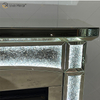 Nuevo diseño WXMF026-1 LED plata cristal sala de estar espejo chimenea con inserto interior