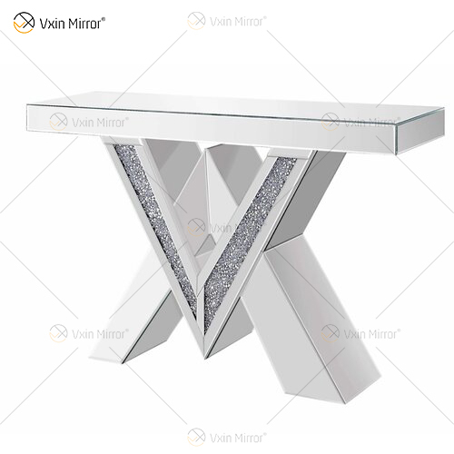 2022 nuevos productos, mesa de consola de diseñador, mesas de consola con espejo de cristal de diamante triturado
