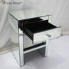 Vanity Modern WXF-242 Muebles de plata Mesita de noche de cristal con 1 cajón Mesita de noche con espejo