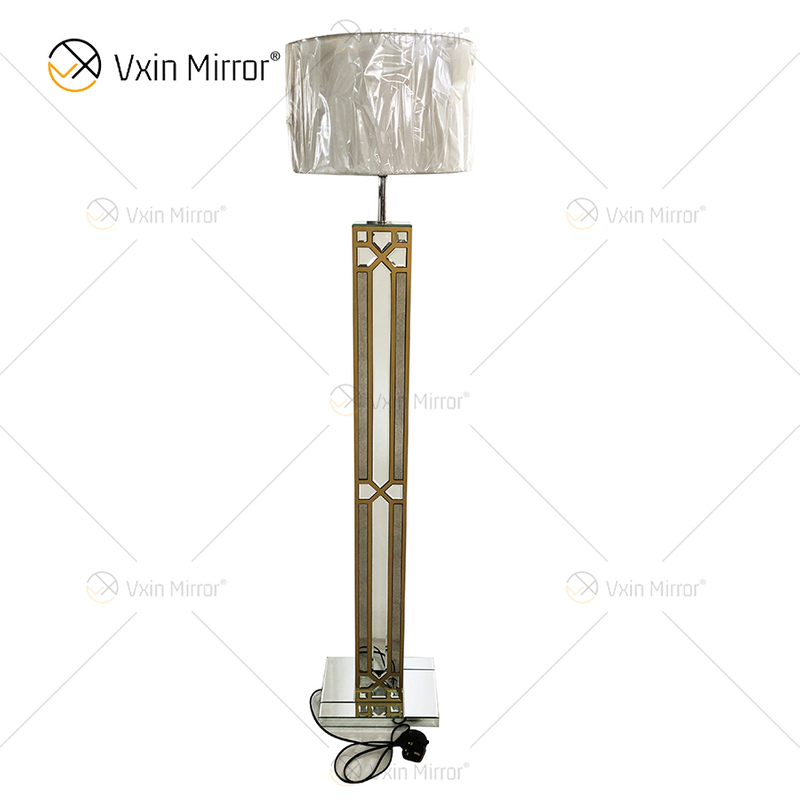 Night Stand WXFL-031 Sala de estar Lujo Plata LED Lámpara de pie con espejo antiguo Lámpara de espejo