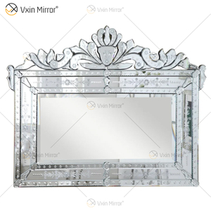 Venta al por mayor WXVM-047 Espejos de diseño veneciano moderno Espejo de pared plateado rectangular de pared