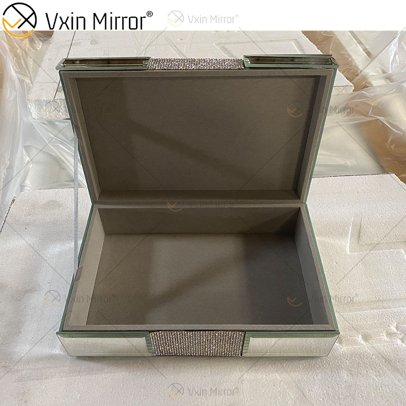 Vxin espejo WXJB-002 plata elegante cristal espejo joyero espejo caja de pañuelos