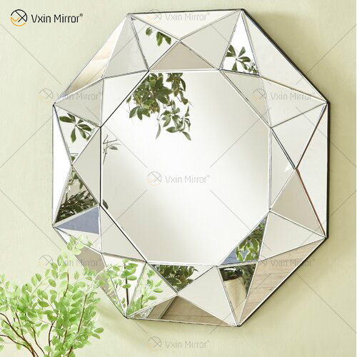 VXin Mirror WXM-1719 Moden Silver Glass 3D Decorativo Espejo de pared Decoración para el hogar para sala de estar Dormitorio