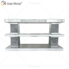 Muebles de lujo Diamond Silver Mirrored Glass Rectángulo Mesa de centro