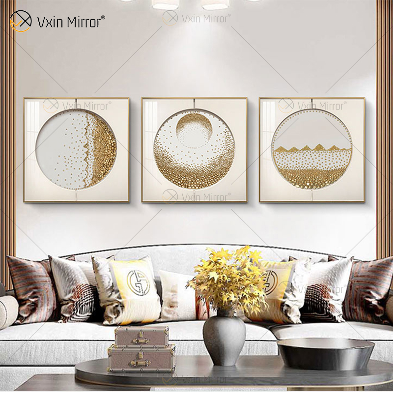Increíble calidad Vxin WXPA-017 Arte de la pared de metal Decoración Piezas de decoración del hogar Sala de estar de lujo enmarcada para el hogar Conjunto para la venta