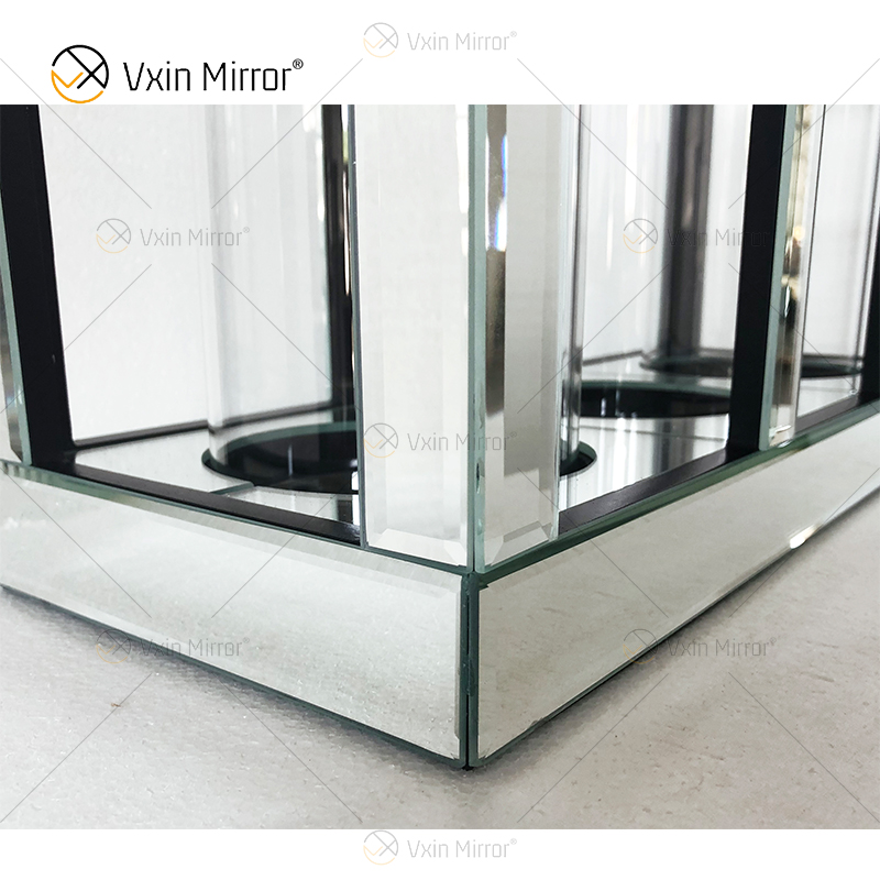 Meetart Crystal Clear Silver Mirror Glass Portavelas con 3 velas Tubo de luz Elegante Ideal para la decoración del hogar WXCH-65
