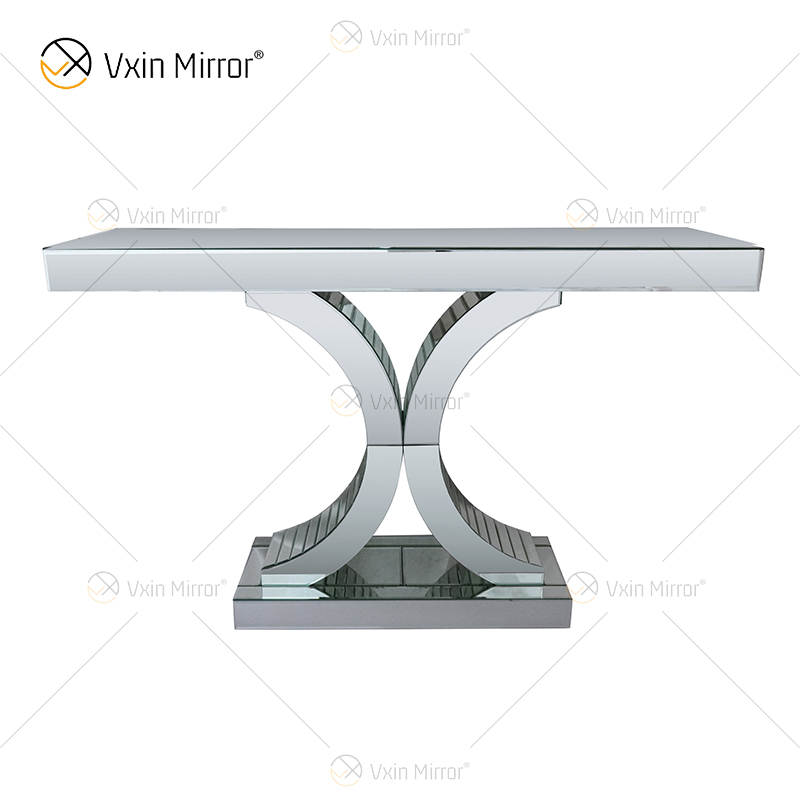 Venta al por mayor Elegante WXF-547 Encantadora mesa de consola con espejo plateado para muebles
